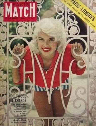 Paris Match N° 538 Du 01/08/1959 - Paris - Londres La Course Folle Jayne Mansfield Jayne Mansfield Jumbo Elephant Alpiniste Antoine De Saint-Exupery Vous Ne Connaissez Plus Hollywood Irak : General Kassem La Soucoupe De Cousteau Grâ¿Ve : 3eme Sema...