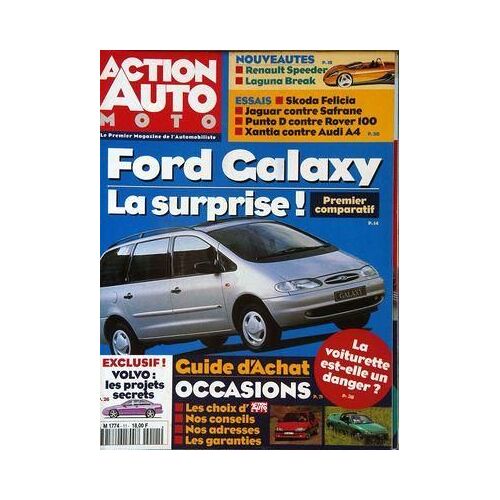 Action Auto Moto N° 11 Du 01/03/1995 - Nouveautes : Renault Speeder, Laguna Break. Essais : Skoda Felicia, Jaguar Contre Safrane, Punto D Contre Rover 100, Xantia Contre Audi A4. Ford Galaxy. Exclusif : Volvo. Guide D'achat : Occasions.