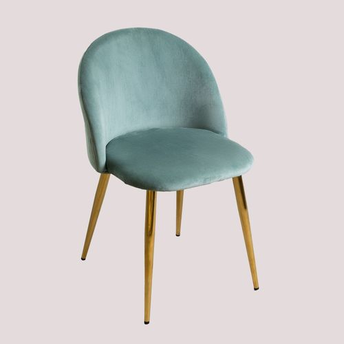 Lot 2 Chaises En Velours Kana Doré