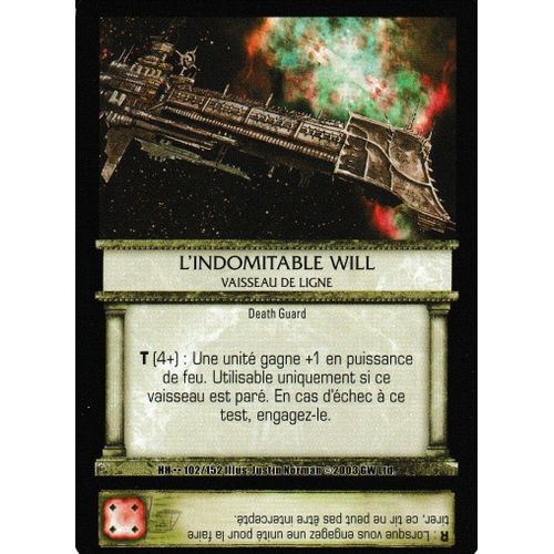 Carte Horus Heresy Ccg - L'indomitable Will - 102/152