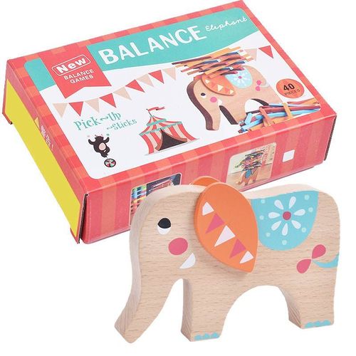 Jeu D'Empilage Montessori Pour Bébé, Éléphant Coloré, Bâton En Bois, Équilibre, Entraînement, Blocs De Construction, Jouets Éducatifs, Mathématiques
