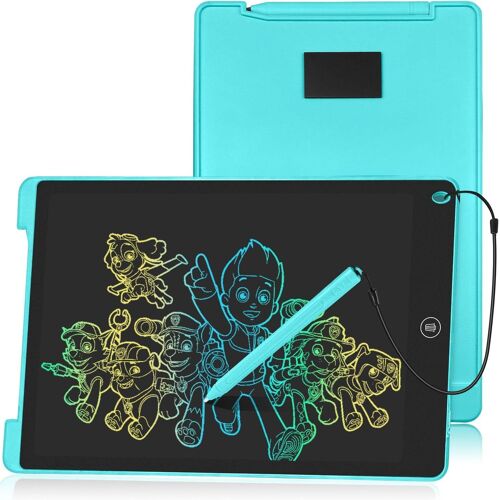 Jouet Enfant Garcon Cadeau, Pour 2, 3, 4, 5, 6 Ans, Bleu Tablette A Dessin Enfant 12 Pouces, Jouets Éducatifs Effaçables Pour Tout-Petits Jouets Pour Anniversaire, Pâques, Fête Des Enfants,