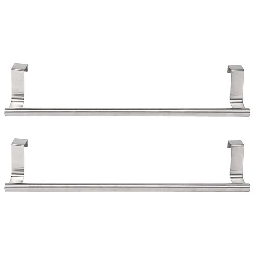 2 Pcs Stainless Steel Over Door Towel Rack, Bar Holders Fit For Cabinet Cupboard Doors To Hold Hand