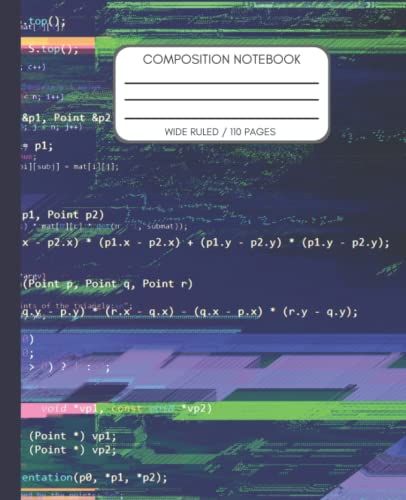 Video Game Coding Composition Notebook: Gaming Wide Ruled Workbook Blank Paper Lined For School And College (New Design)