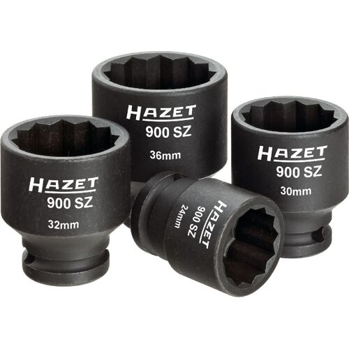 Hazet Jeu d'outils pour arbres d'entraînement, arbres articulés et arbres d'essieu - Carré creux 12,5 mm (1/2 pouce) - Profil Traction à 12 pans extérieurs - Nombre d'outils: 4 - 900SZ/4