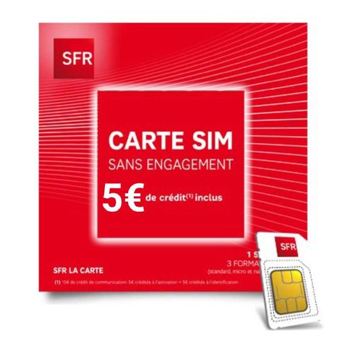 Carte SIM SFR La Carte avec 5 euro de communication