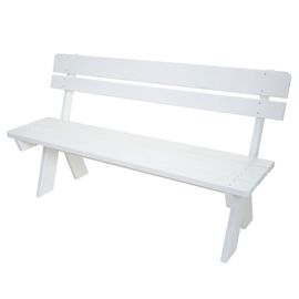 Banc De Jardin Hwc-L66, Banc En Bois Banc De Parc, Qualité Gastronomique, Bois Massif 148cm   Blanc