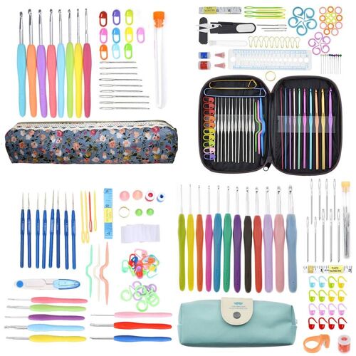 Ensemble De Crochets ? Crochet Premium En Aluminium, Aiguilles ? Tricoter Ergonomiques, Couture Au Toucher Lisse, Facile ? Utiliser, Accessoires ? Prise Confortable