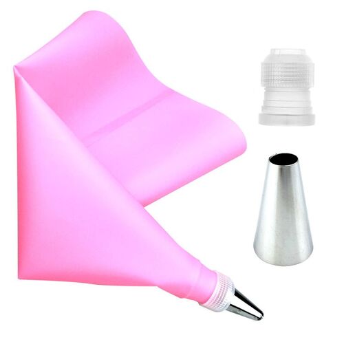 3 Sacs À Pâtisserie En Silicone + 1 Pièce, Buse De Glaçage En Acier Inoxydable, Convertisseur De Douilles De Pâtisserie, Décoration De Crème À Faire Soi-Même