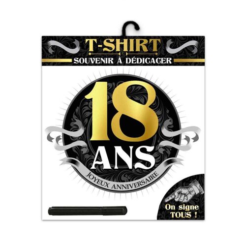 T-SHIRT À DÉDICACER 18ANS ANNIVERSAIRE HOMME XL