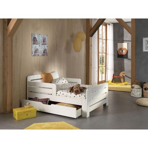 Vipack Lit Evolutif Pour Enfant Jumper Blanc + Tiroir De Lit + Matelas