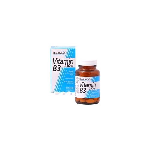 Health Aid Vitamine B3 (Niacinamide) 250mg - Prolonged Release ,  90 Comprimés 