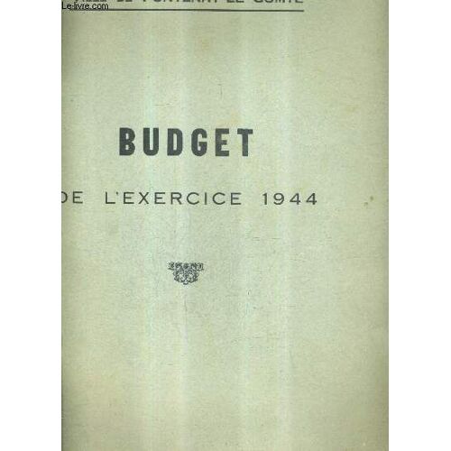 Vudget De L'exercice 1944 - Ville De Fontenay Le Comte.