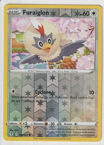 Carte Pokemon - Furaiglon - 136/203 - Reverse - Épée Et Bouclier 7 - Evolution Céleste - Eb7 - Vf