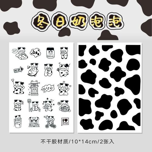 Autocollants Décoratifs En Vache, 2 Pi?Ces, Kawaii, Pour La Fabrication De Cartes, Sceau D'enveloppe, Pour Journal Intime, Ordinateur Portable, Scrapbook