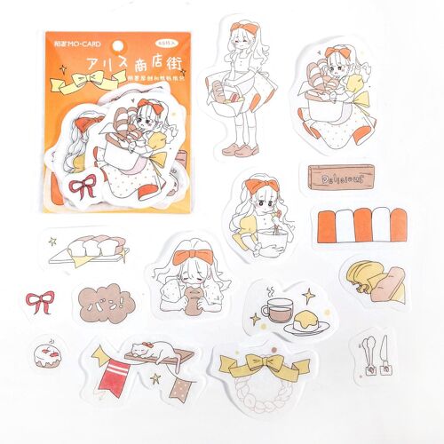 Mini Autocollant Kawaii En Papier, ?Tiquette Scrapbooking, Cr?Atif, Mignon, Alice Shop Street, Papeterie Pour Décoration, Pour Album Journal Intime, Diy Bricolage, 45 Pi?Ces