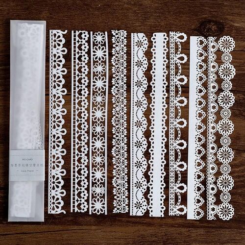 Papier Ajouré En Dentelle Blanche, 10 Pièces, Matériel Rétro, Bricolage, Scrapbooking, Album, Agenda, Joyeux Cadeau, Papier Décoratif