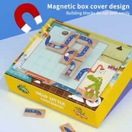 Plateau De Jeu Labyrinthe En Bois, Puzzle Pour La Réflexion, Formation, Aide Éducative Précoce, Petit Crocodile, Bain