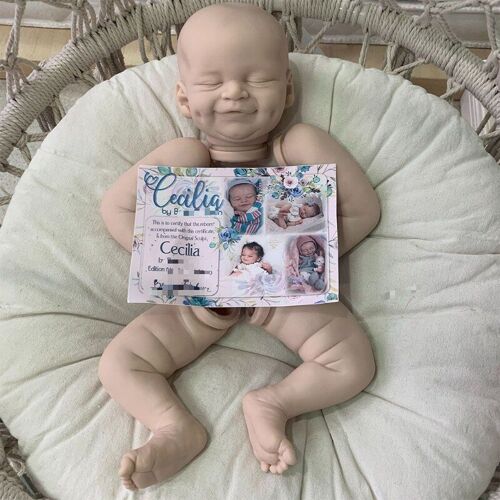 Kit De Poupée Réaliste De 19 Pouces, Non Peinte, Inachevée, Nouveau-Né, Sourire, Bébé, Corps Réaliste, Accessoires En Vinyle Doux, Bricolage, Forme, Cadeau Pour La Maison