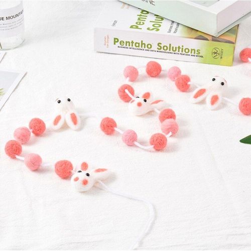 Boule Pom Pom En Laine Faite À La Main, Guirlande Suspendue À Perles, Décoration De Fête À La Maison, Ornements G99c