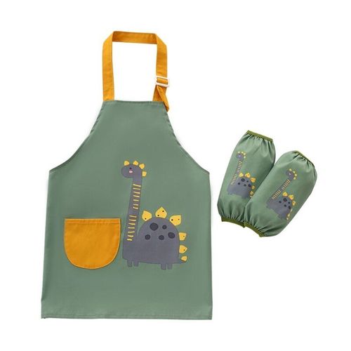 Ensemble De Tablier De Peinture Imperméable Pour Bébés Filles Et Garçons, Avec Manches, Ajustable, Pour Enfants De 3 À 12 Ans, Tissu D'Alimentation G99c