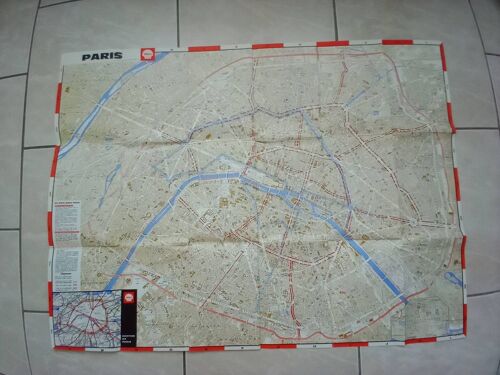 Carte Plan De Ville De Paris  Shell  Vintage