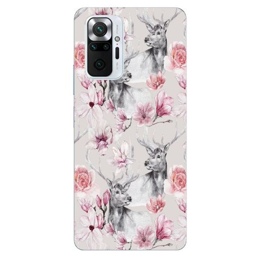 Coque Redmi NOTE 10 4G et 10S renne fleur rose