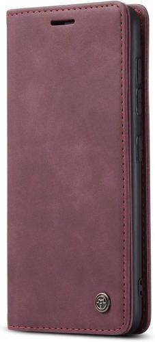 Coque Compatible avec Samsung Galaxy A21S,Coque Rabat Cuir avec Magnetique,Housse Protection Portefeuille tui Cartes Stand Fonction (Rouge)