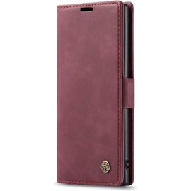 Coque Compatible Avec Samsung Galaxy Note 10,Coque Rabat Cuir Avec Magnetique,Housse Protection Portefeuille Tui Cartes Stand Fonction (Rouge)