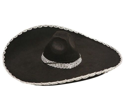 Chapeau De Mariachi Mexicain Enfant Noir 56cm De Diamètre (Taille Unique Enfants)
