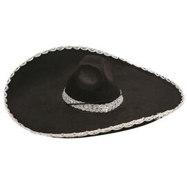 Chapeau De Mariachi Mexicain Enfant Noir 56cm De Diamètre (Taille Unique Enfants)