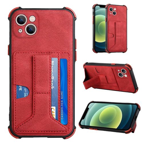 Coque Etui Porte-Cartes De Rêve En Cuir Pu, Adapté À L'étui Pour Téléphone Iphone 13 (Rouge)
