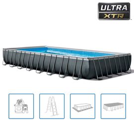 Piscine tubulaire rectangle xtr intex 9.75 x 4.88 x 1.32 m