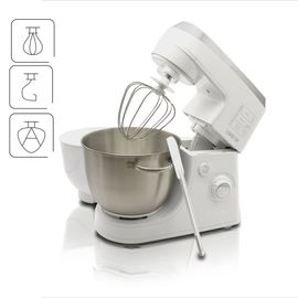 Mélangeur professionnel pour boulangerie Robot de cuisine orbital, 2 x BOL 4,2 l, 1200W, Blanc, MPM, MMR-12