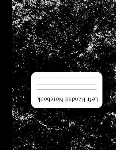 Left Handed Notebook: Left Handed Notebooks Writing Pads 8.5 X 11 Black And White Marble