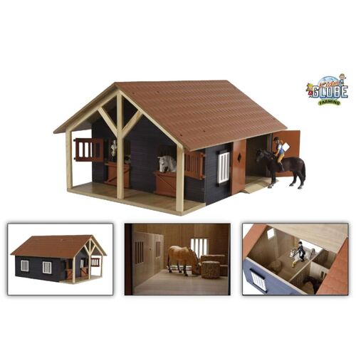 Kids Globe Écuries De Ferme Avec 2 Box Et 1 Atelier 1:24 610167