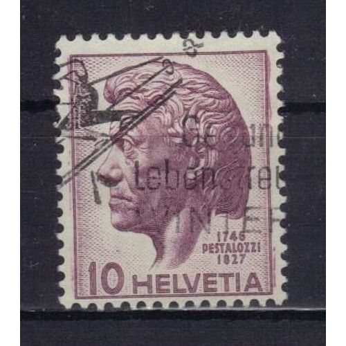 Suisse 1946 : Bicentenaire De La Naissance De L'éducateur Henri Pestalozzi (1747-1827) - Timbre 10 C. Lilas Oblitéré