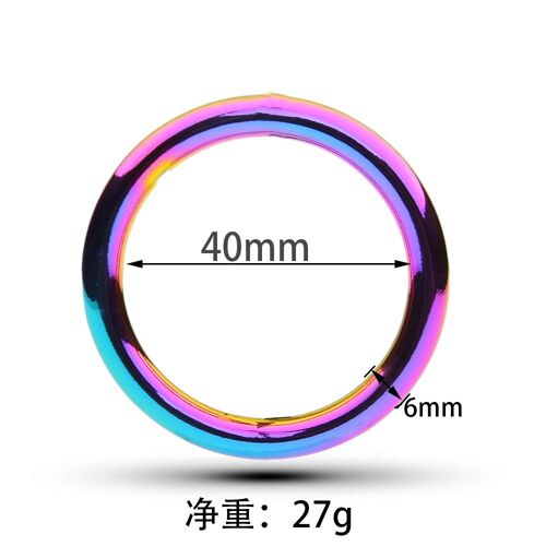 Anneau De Pénis Arc-En-Ciel Pour Hommes, Anneau De Bite, Civière De Scrotum À Boule Métallique, Éjaculation Retardée, Jouets Sexuels Bdsm Pour Hommes, 40mm, 45mm, 50mm, 55mm