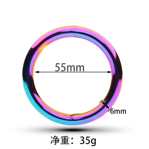 Anneau De Pénis Arc-En-Ciel Pour Hommes, Anneau De Bite, Civière De Scrotum À Boule Métallique, Éjaculation Retardée, Jouets Sexuels Bdsm Pour Hommes, 40mm, 45mm, 50mm, 55mm