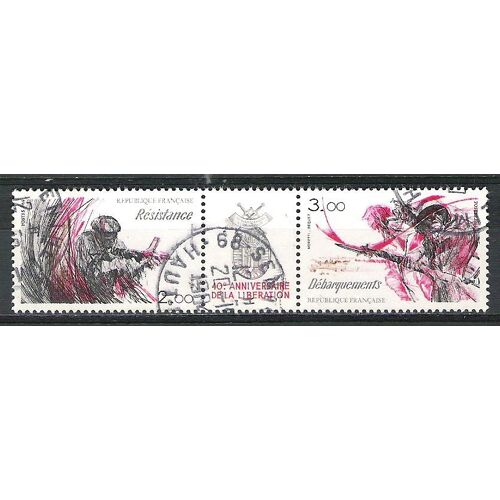 France, 1984, 40è Anniversaire De La Libération, Résistance Et Débarquements, Le Triptyque N°T2313a, Oblitéré.