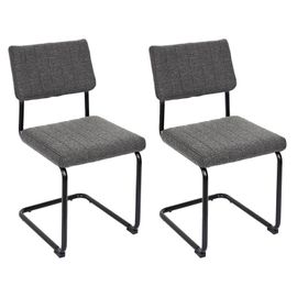 Lot De 2 Chaises "Alban" 84cm Gris Chiné