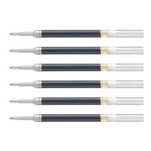 Pentel Lot De 6 Recharges Pour Stylo Roller Gel Lr7, Gris