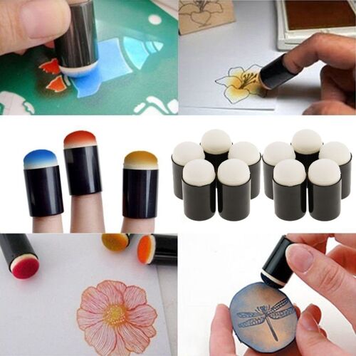 Daubes En Plastique Et Éponge De Doigts, 10 Pièces, Pinceaux De Peinture, Outil De Bricolage Artisanat D'art