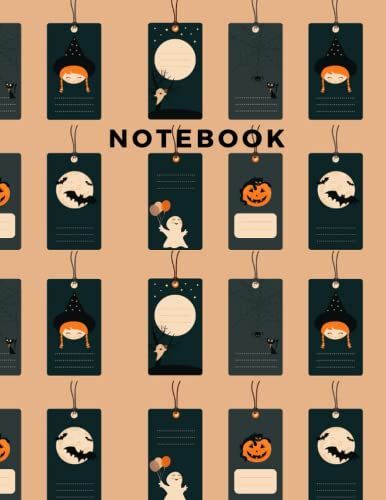 Halloween Bat, Pumpkin, Ghost And Spider Notebook: 120 Pages College Ruled Composition Notebook