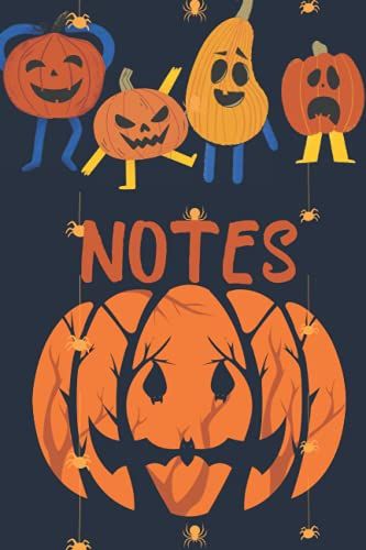 Notes: Fun Pumpkin Notebook With Halloween Themed Black And Orange Cover