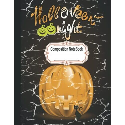 Halloween Pumpkin & Black Cat Theme Composition Notebook : College Ruled Notebook Notebook For Kids,Teens & Adults 120 Pages 8.5 X 11" School ... Gift : Theme Halloween School Gift Idea