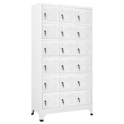 Vidaxl Armoire À Casier Avec 18 Compartiments Métal 90x40x180 Cm