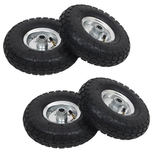 vidaXL Roue de diable 4 pcs Caoutchouc 4.10/3.50-4 (260 x 83 mm)