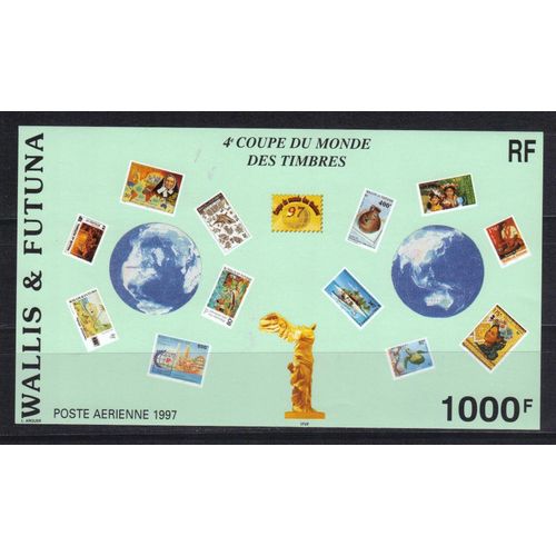 Wallis Et Futuna 1997 Poste Aerienne : Coupe Du Monde Des Timbres - Bloc-Feuillet 1000 F. Multicolore Neuf ** Cote 26 