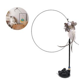 Chat Jouet Plume Bâton Avec Ventouse Drôle Simulation Oiseau Avec Cloche Jouets Pour Chat Interactif A
